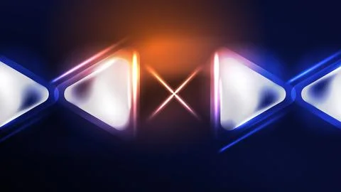 Techno neon triangles with light effects in the dark Stock Illustration