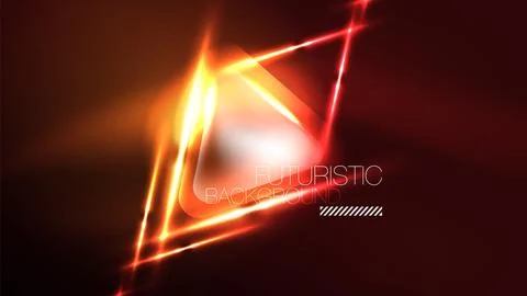 Techno neon triangles with light effects in the dark Stock Illustration