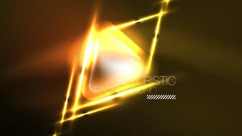 Techno neon triangles with light effects in the dark Stock Illustration
