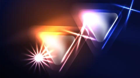 Techno neon triangles with light effects in the dark Stock-Illustration