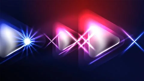 Techno neon triangles with light effects in the dark 스톡 일러스트