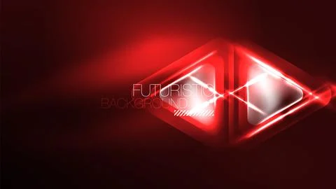 Techno neon triangles with light effects in the dark 스톡 일러스트