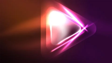 Techno neon triangles with light effects in the dark イラスト素材
