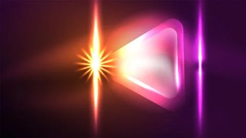 Techno neon triangles with light effects in the dark Stock Illustration