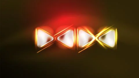 Techno neon triangles with light effects in the dark Stock Illustration