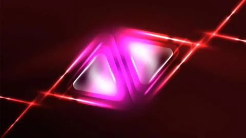 Techno neon triangles with light effects in the dark Stock Illustration