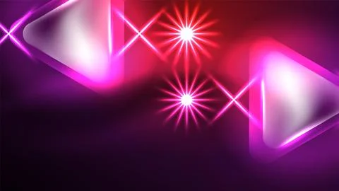 Techno neon triangles with light effects in the dark Illustrazione stock
