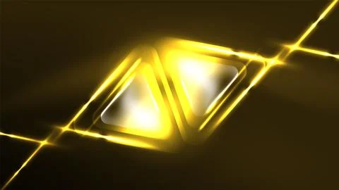 Techno neon triangles with light effects in the dark Stock Illustration