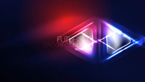 Techno neon triangles with light effects in the dark イラスト素材