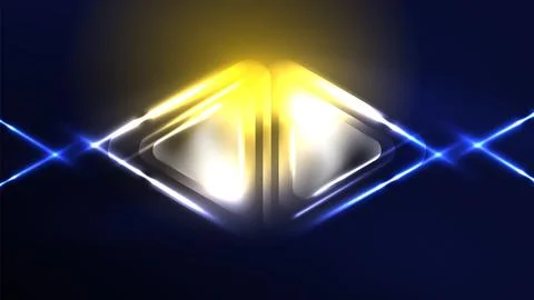 Techno neon triangles with light effects in the dark 스톡 일러스트