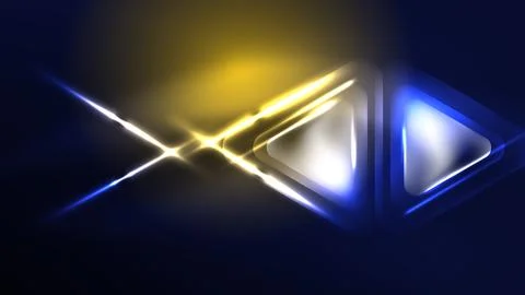Techno neon triangles with light effects in the dark Illustrazione stock
