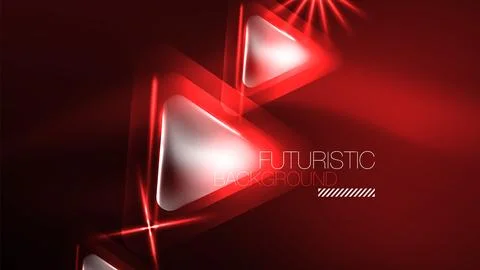 Techno neon triangles with light effects in the dark Illustrazione stock