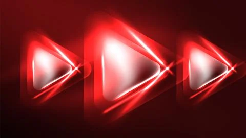 Techno neon triangles with light effects in the dark Stock Illustration