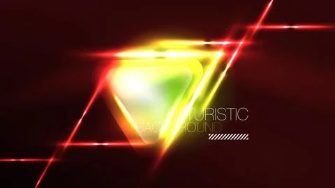 Techno neon triangles with light effects in the dark イラスト素材