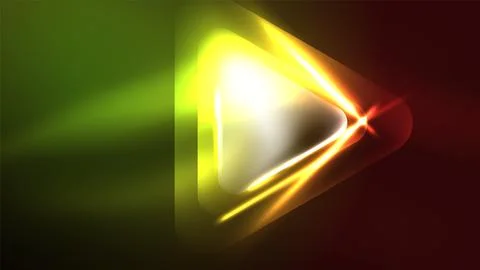 Techno neon triangles with light effects in the dark Illustrazione stock
