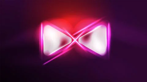 Techno neon triangles with light effects in the dark 스톡 일러스트