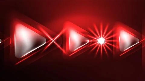 Techno neon triangles with light effects in the dark Stock Illustration