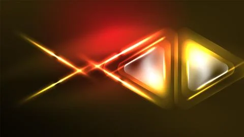 Techno neon triangles with light effects in the dark イラスト素材