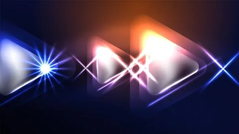 Techno neon triangles with light effects in the dark 스톡 일러스트