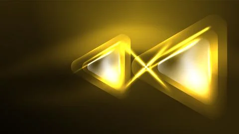 Techno neon triangles with light effects in the dark Illustrazione stock