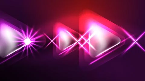 Techno neon triangles with light effects in the dark 스톡 일러스트