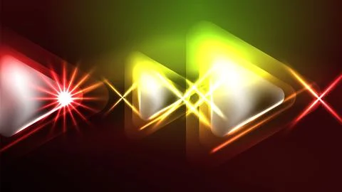 Techno neon triangles with light effects in the dark 스톡 일러스트