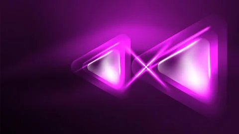 Techno neon triangles with light effects in the dark Stock Illustration