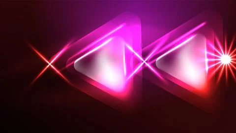 Techno neon triangles with light effects in the dark イラスト素材