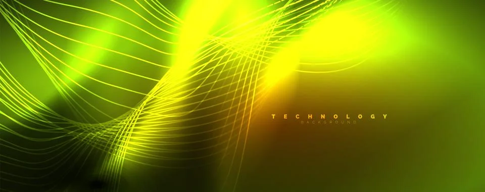 Techno neon wave lines, dynamic electric motion, speed concept. Templates for 스톡 일러스트