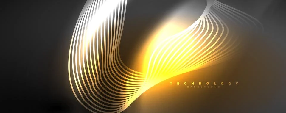 Techno neon wave lines, dynamic electric motion, speed concept. Templates for Stock Illustration