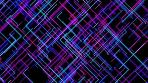 Techno network of colored lines. Seamless loop Stock Footage 111615929