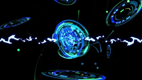 Techno Orbit Ring Video Background Stock Footage 88606335