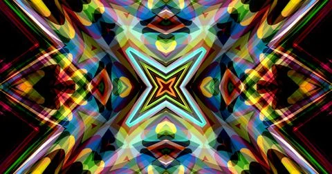 Techno Pixel Abstract Geometric Symmetric Pattern Cyber Tech Stock Illustration