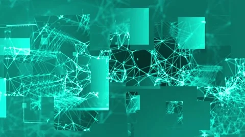Techno plexus teal color Video stock 199426921