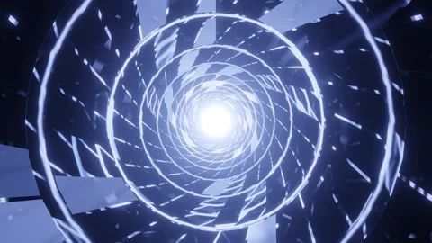 Techno power rotating endless tunnel 4k uhd 3d rendering vj loop Stock Footage 160540281