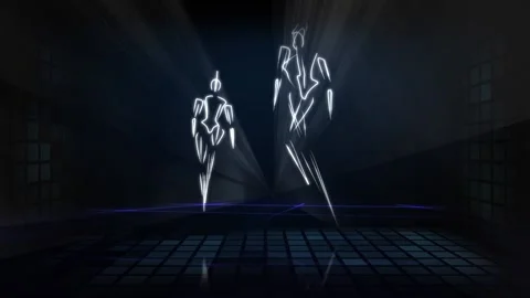 Techno-robots Video stock 128932664