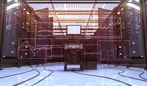 Techno Room Stock Illustration