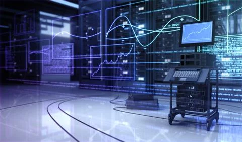 Techno Room Stock Illustration