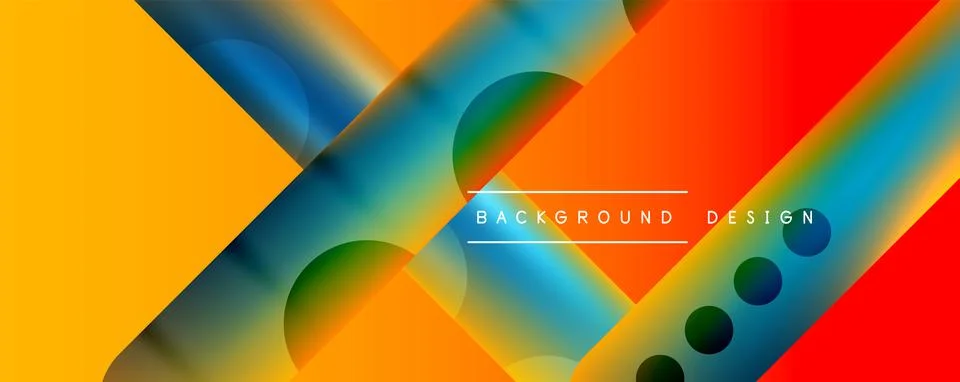 Techno round shapes, lines abstract background with glossy elements. Vector イラスト素材
