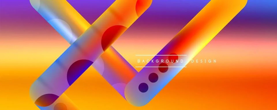 Techno round shapes, lines abstract background with glossy elements. Vector Illustrazione stock