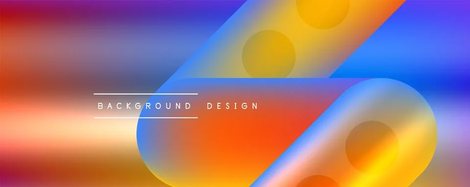 Techno round shapes, lines abstract background with glossy elements. Vector Illustrazione stock
