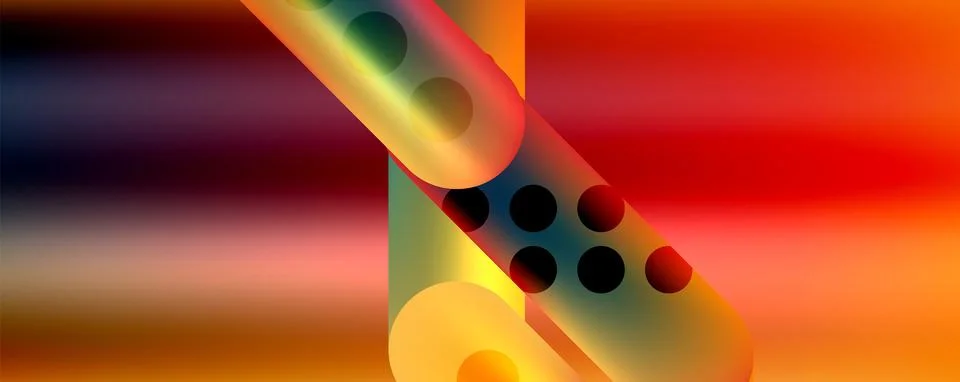 Techno round shapes, lines abstract background with glossy elements. Vector 스톡 일러스트