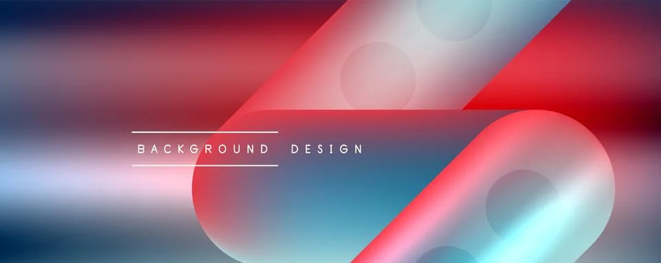 Techno round shapes, lines abstract background with glossy elements. Vector イラスト素材