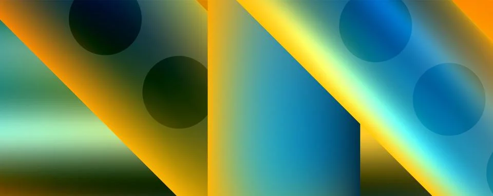 Techno round shapes, lines abstract background with glossy elements. Vector イラスト素材