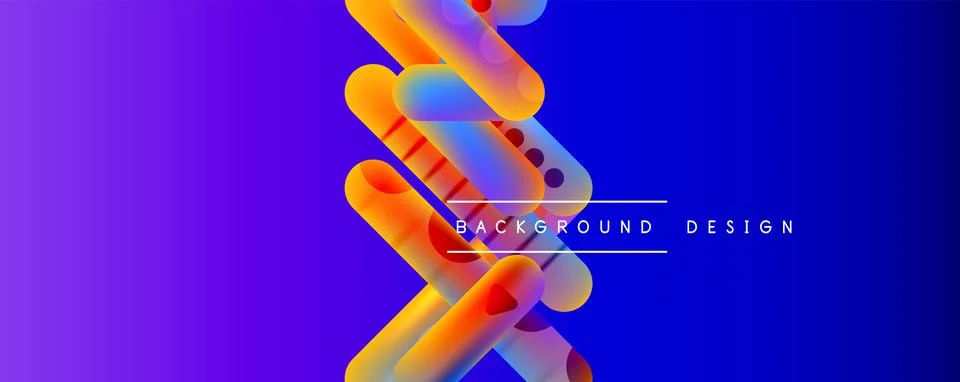 Techno round shapes, lines abstract background with glossy elements. Vector イラスト素材