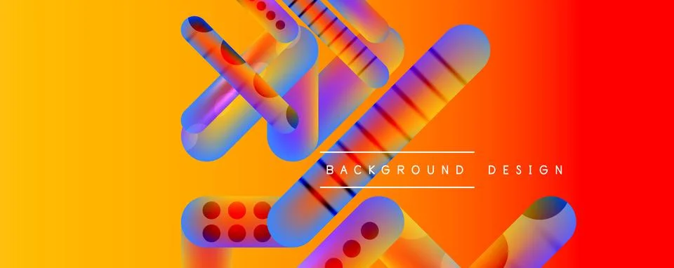 Techno round shapes, lines abstract background with glossy elements. Vector 스톡 일러스트