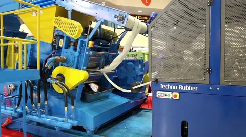 Techno Rubber is fully completed reconditioning machine for rubber processing. Stock Footage 52674128