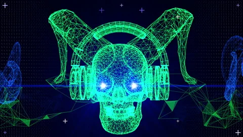 Techno Skull RGB VJ-Loop - 2 库存影片 131397201