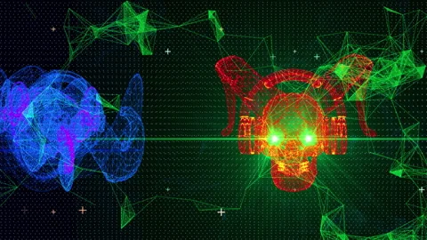 Techno Skull RGB VJ-Loop - 3 Vidéo 131398237