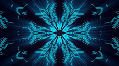 Techno snowflake 01 Stock Footage 252755859